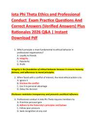 Iota Phi Theta Ethics and Professional Conduct Exam Practice Questions And Correct Answ