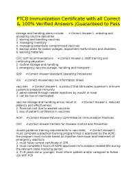 PTCB Immunization Certificate with all Correct & 100% Verified Answers |Guaranteed to Pass