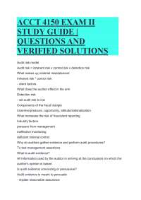 ACCT 4150 EXAM II STUDY GUIDE | QUESTIONS AND VERIFIED SOLUTIONS