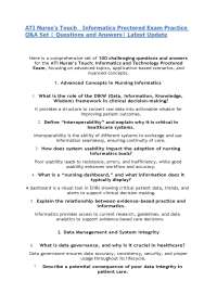 ATI Nurse's Touch Informatics Proctored Exam Practice Q&A Set | Questions and Answers