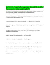 2026/2027 Property Management Exam With Verified Answers| 100% Correct| Grade A+