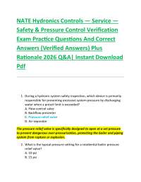 NATE Hydronics Controls — Service — Safety & Pressure Control Verification Exam Practice