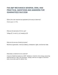 FAA A&P MECHANICS GENERAL ORAL AND PRACTICAL QUESTIONS AND ANSWERS FOR GUARANTEED SUCCESS