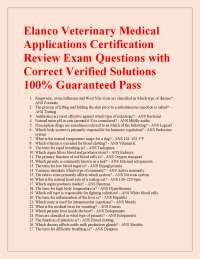 Elanco Veterinary Medical Applications Certification Review Exam Bundle 2026–2027 | Comple