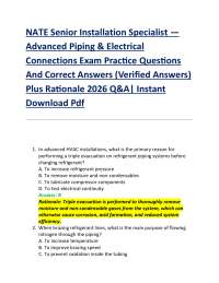 NATE Senior Installation Specialist — Advanced Piping & Electrical Connections Exam Prac