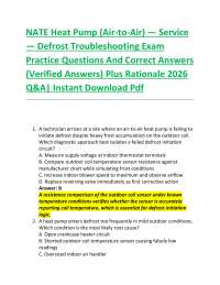 NATE Heat Pump (Air-to-Air) — Service — Defrost Troubleshooting Exam Practice Questions