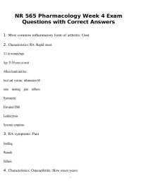 NR 565 Pharmacology week 4 Exam Questions with correct solutions