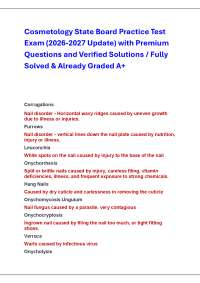 Cosmetology State Board Practice Test Exam (2026-2027) with Premium Questions and Answers