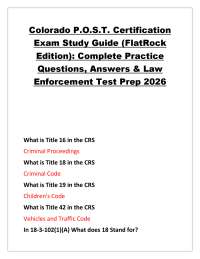 Colorado P.O.S.T. Certification Exam Study Guide (FlatRock Edition): Complete Practice