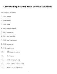 CSO Exam Questions with correct solutions