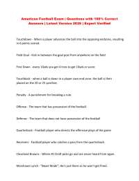 American Football Exam | Questions with 100% Correct Answers | Latest Version 2026 | Expe