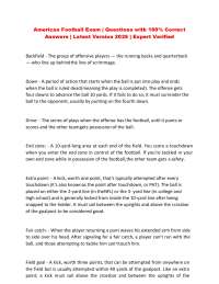 American Football Exam | Questions with 100% Correct Answers | Latest Version 2026 | Expe