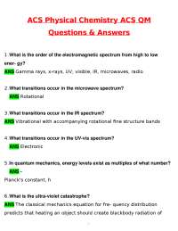 ACS Physical Chemistry ACS QM Exam Latest 2026 Actual Questions and Verified Answers 2027