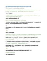 DOD Mandatory Controlled Unclassified Information (CUI) Training Exam