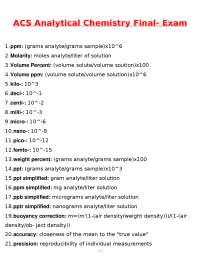 ACS Analytical Chemistry Final Exam Latest 2026 Actual Questions and Verified Answers 2027