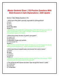 Master Gardener Exam | 100 Practice Questions With Bold Answers & Italic Explanations | 2