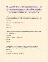 ICC U1 UNDERGROUND STORAGE TANK INSTALLER TEST 2026/2027 ACCURATE EXAM APPROVED QUESTIONS