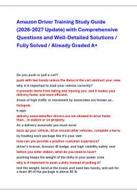 Amazon Driver Training Study Guide (2026-2027) Comprehensive Questions and Answers
