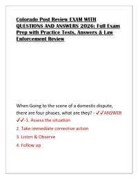 Colorado Post Review EXAM WITH QUESTIONS AND ANSWERS 2026: Full Exam Prep with Practice