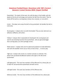 American Football Exam | Questions with 100% Correct Answers | Latest Version 2026 | Expe
