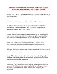 American Football Exam | Questions with 100% Correct Answers | Latest Version 2026 | Expe