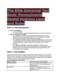 2026/2027 Pennsylvania Dental Hygiene Law Exam Study Guide & Scenario Test Bank