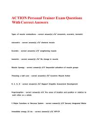 ACTION Personal Trainer Exam Questions With Correct Answers
