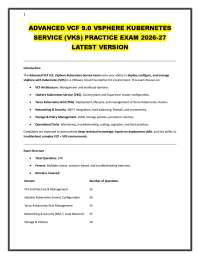 ADVANCED VCF 9.0 VSPHERE KUBERNETES SERVICE (VKS) PRACTICE EXAM 2026-27 LATEST VERSION