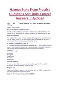 Hazmat State Exam Practice Questions And 100% Correct Answers | Updated