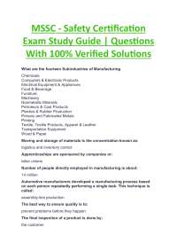 MSSC - Safety Certification Exam Study Guide | Questions With 100% Verified Solutions