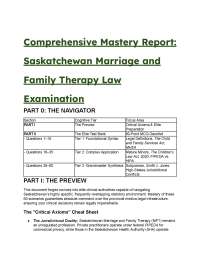 2026/2027 Saskatchewan MFT Law Exam Test Bank | 60 MCQs & Answers
