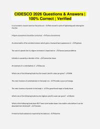 CIDESCO 2026 Questions & Answers | 100% Correct | Verified