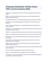 Arkansas Esthetician Written Exam with Solutions 2026
