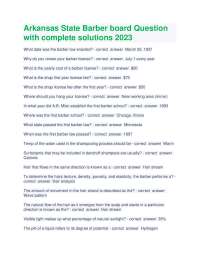 Arkansas State Barber Board Questions and Answers 2026