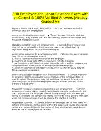 PHR Employee and Labor Relations Exam with all Correct & 100% Verified Answers |Already Gr