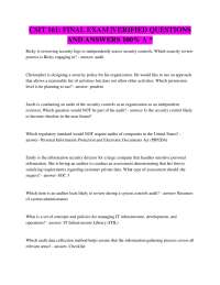 CSIT 161: FINAL EXAM |VERIFIED QUESTIONS AND ANSWERS