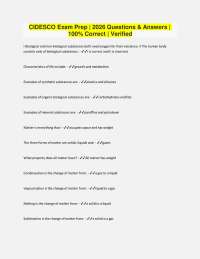 CIDESCO Exam Prep | 2026 Questions & Answers | 100% Correct | Verified