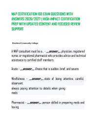MAP CERTIFICATION 100 EXAM QUESTIONS WITH ANSWERS 2026/2027 | HIGH-IMPACT CERTIFICATION