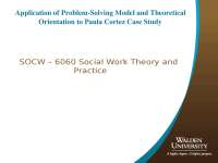 Application of Problem-Solving Model and Theoretical Orientation to Paula Cortez Case Stud