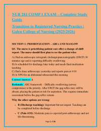 NUR 283 COMP 1 EXAM – Complete Study Guide Transition to Registered Nursing Practice |