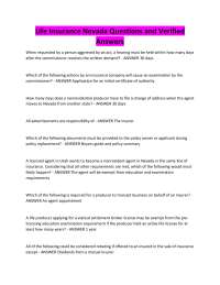 Life Insurance Nevada Questions and Verified Answers