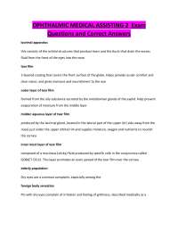 OPHTHALMIC MEDICAL ASSISTING 2 Exam Questions and Correct Answers