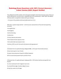 Radiology Exam Questions with 100% Correct Answers | Latest Version 2026 | Expert Verifie