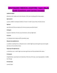 OPHTHALMIC MEDICAL ASSISTING Exam (Study Guide Questions and Correct Answers