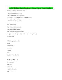 MATLAB FINAL Exam Questions & Answers Latest Update Graded A+