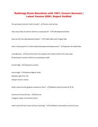 Radiology Exam Questions with 100% Correct Answers | Latest Version 2026 | Expert Verifie