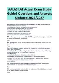 AALAS LAT Actual Exam Study Guide| Questions and Answers Updated 2026/2027