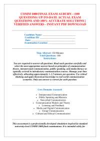 COMM 1000 FINAL EXAM AUBURN - (100 QUESTIONS) UP-TO-DATE ACTUAL EXAM QUESTIONS AND 100%