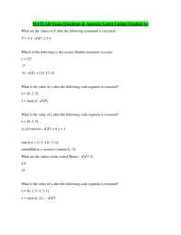 MATLAB Exam Questions & Answers Latest Update Graded A+