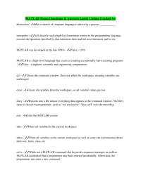 MATLAB Exam Questions & Answers Latest Update Graded A+